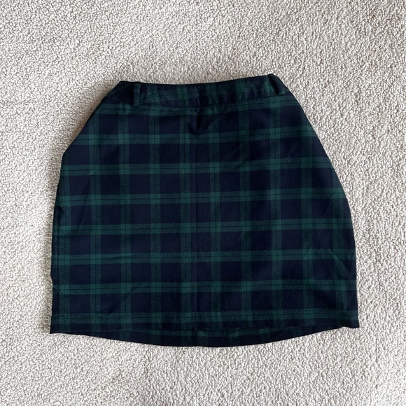 Old Navy Dresses & Skirts - Old Navy Black and Green Plaid chunky retro preppy Mini Skirt 8